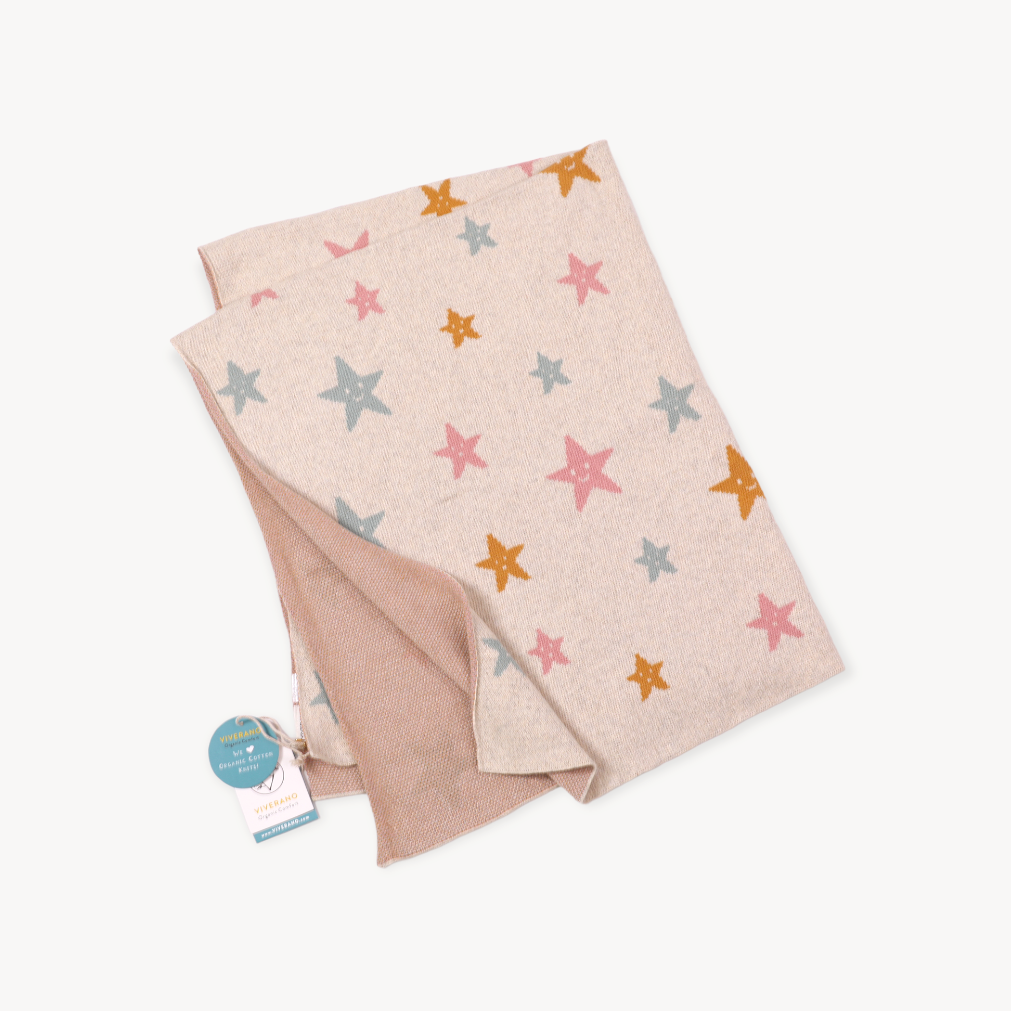 Stars Baby Jacquard Organic Knit Blanket & Lovey Gift Set