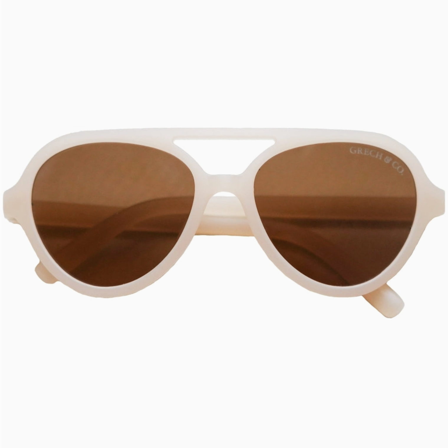 Child Aviator Polarized Sunglasses - Creamy White