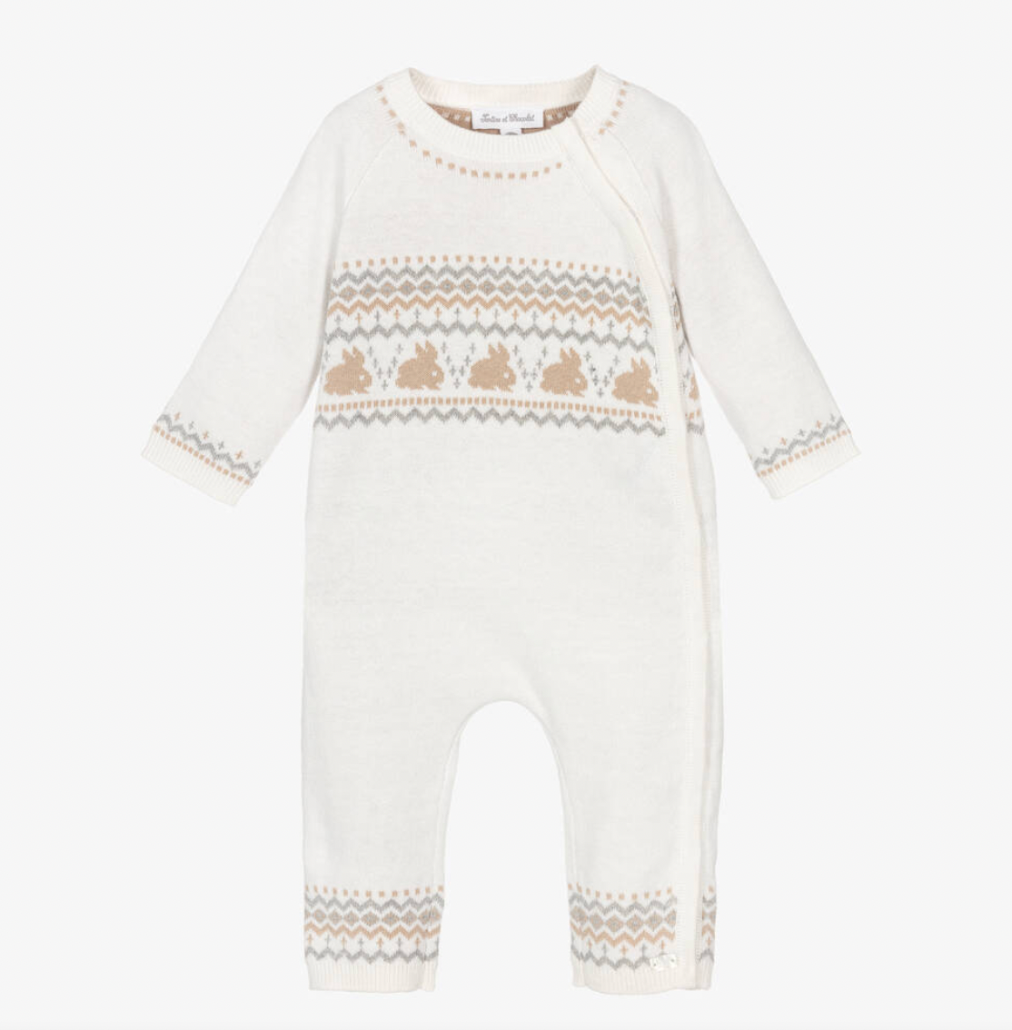 Tartine et Chocolat Ivory Knitted Bunny Romper