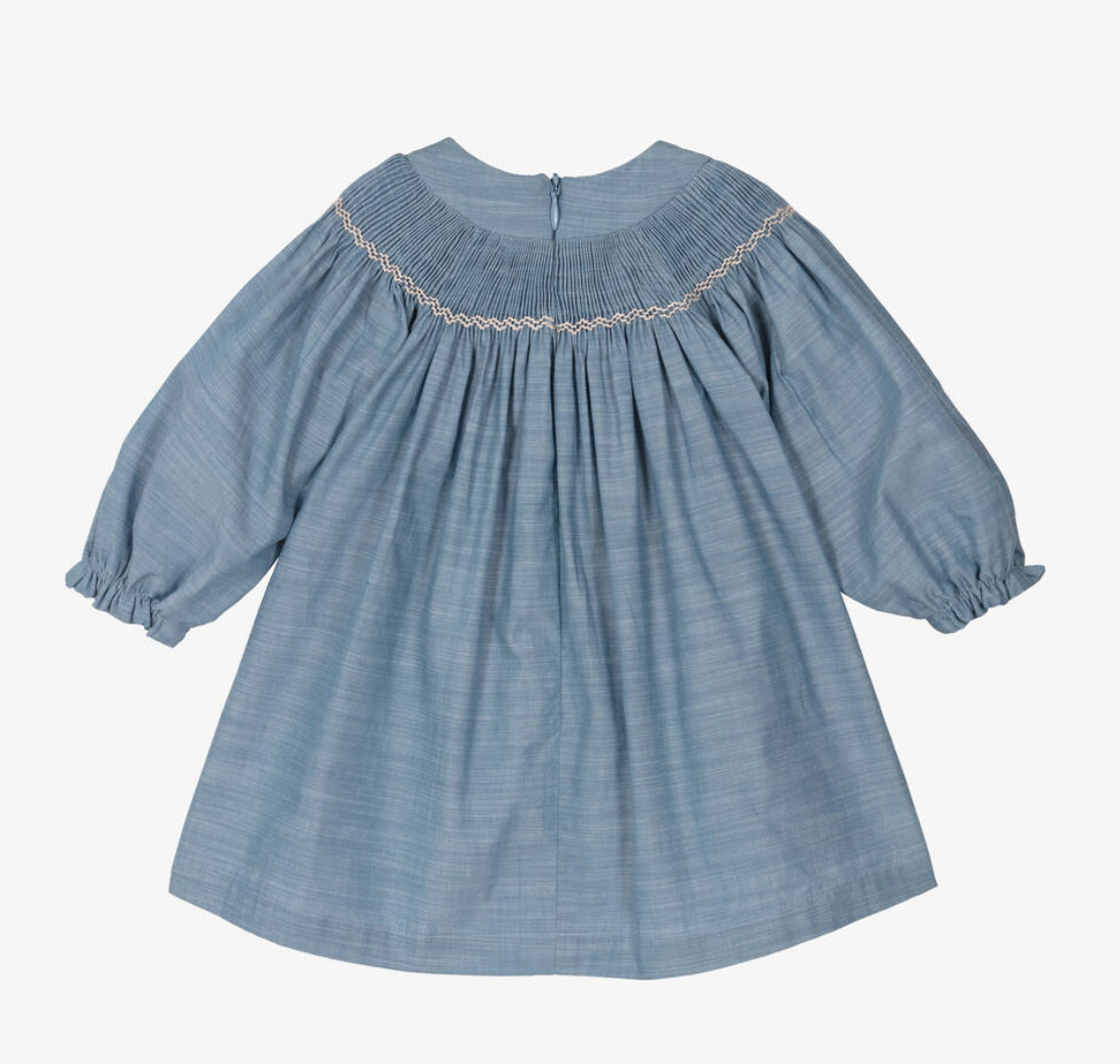 Tartine et Chocolat Blue Smocked Dress