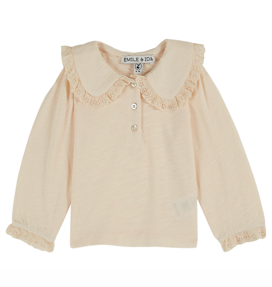 Emile Et Ida Baby Blouse Jersey Flamme Brodee