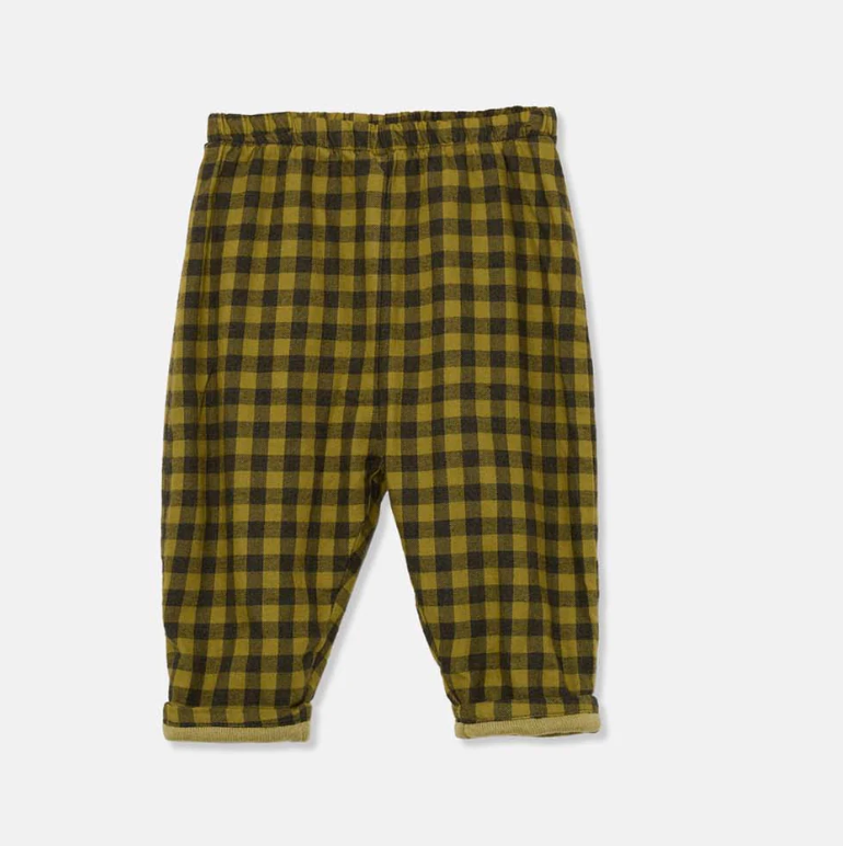 My Little Cozmo Gingham Baby Pants - Green