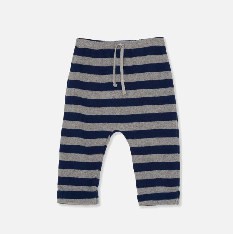 My Little Cozmo Wide Stripes Baby Pants - Grey Navy