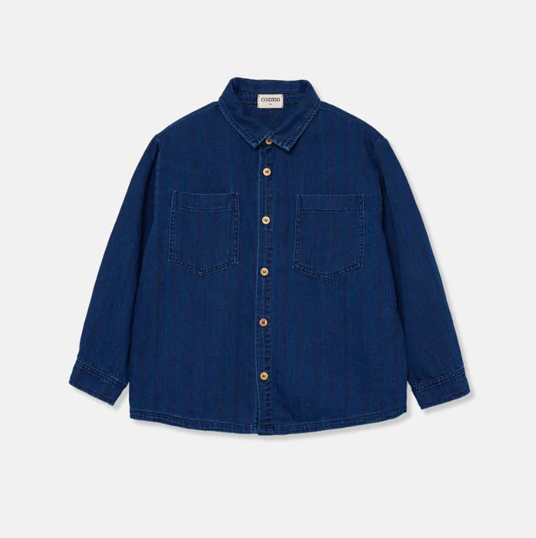 My Little Cozmo Herringbone Denim Shirt