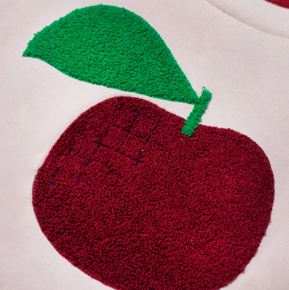 Mon Coeur Red Apple Kid Sweatshirt - Pink