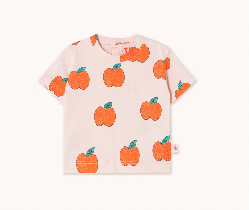 TinyCottons Apples Kids Tee - Pastel Pink