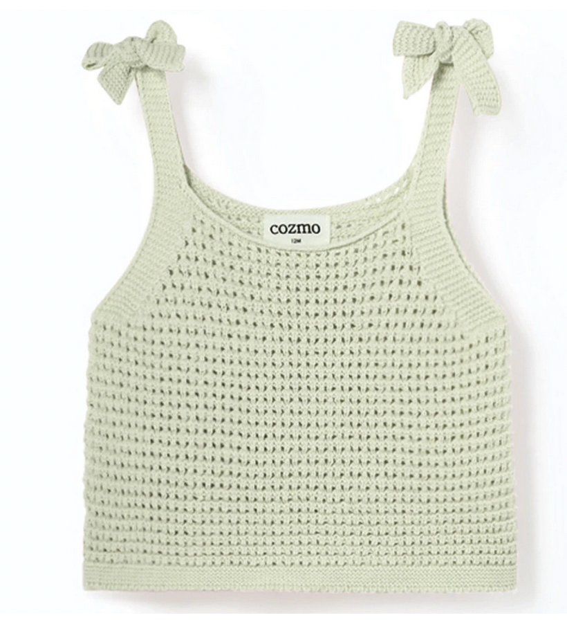 My Little Cozmo's Tri-cot Cotton Frosty Green Top