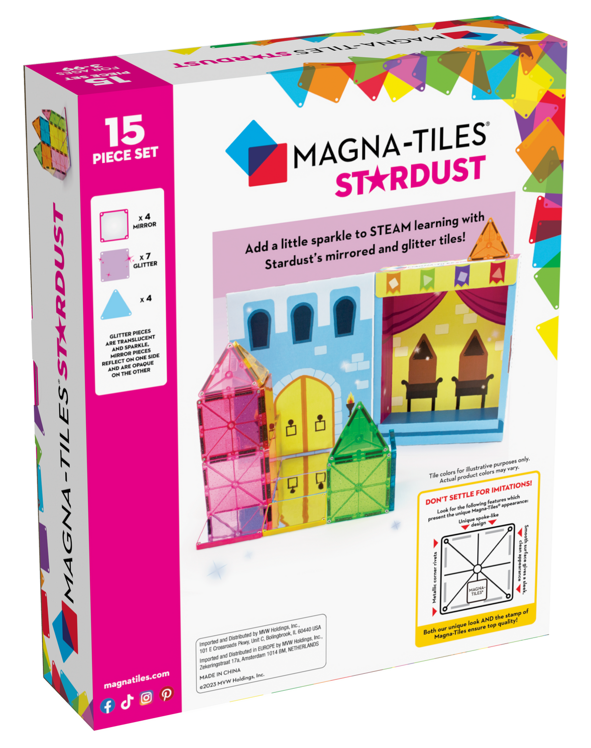 Magna-Tiles Stardust 15-Piece Set